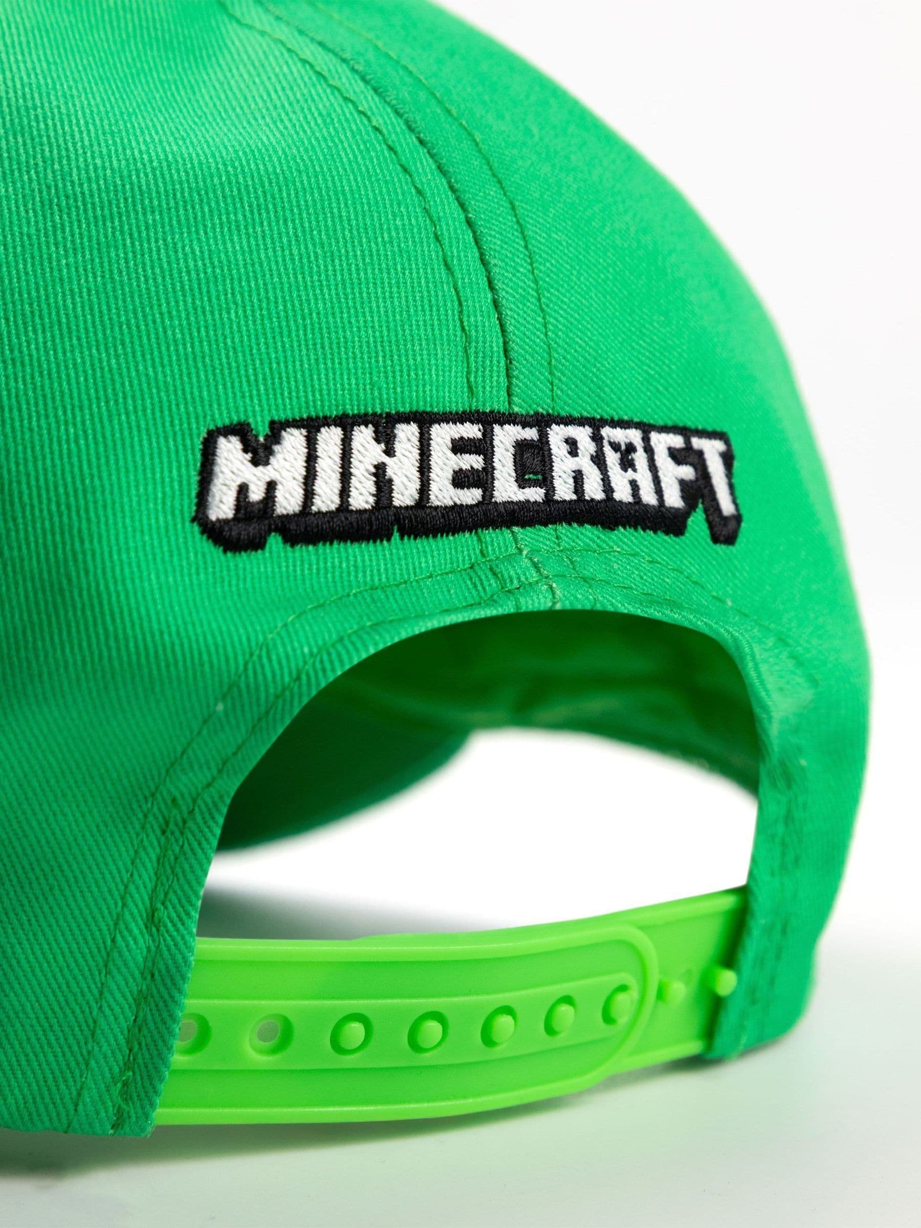 Vanilla Underground Minecraft Boys Green Creeper Snapback Curved Peak Cap