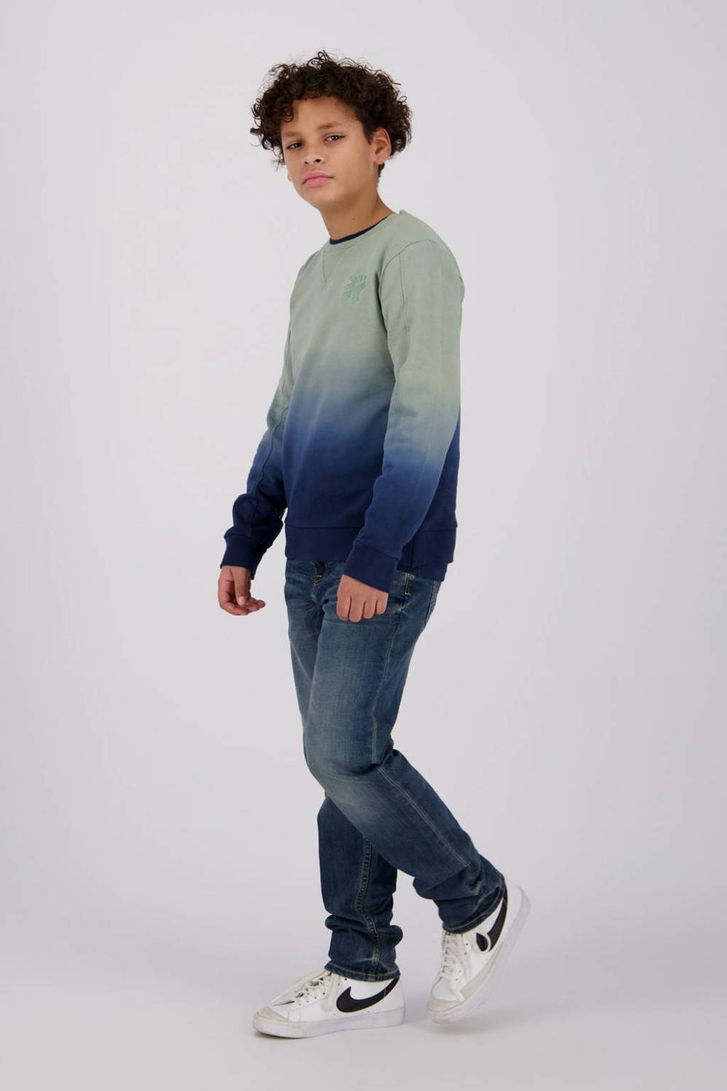 Raizzed dip-dye sweater Novi zachtgroen/donkerblauw