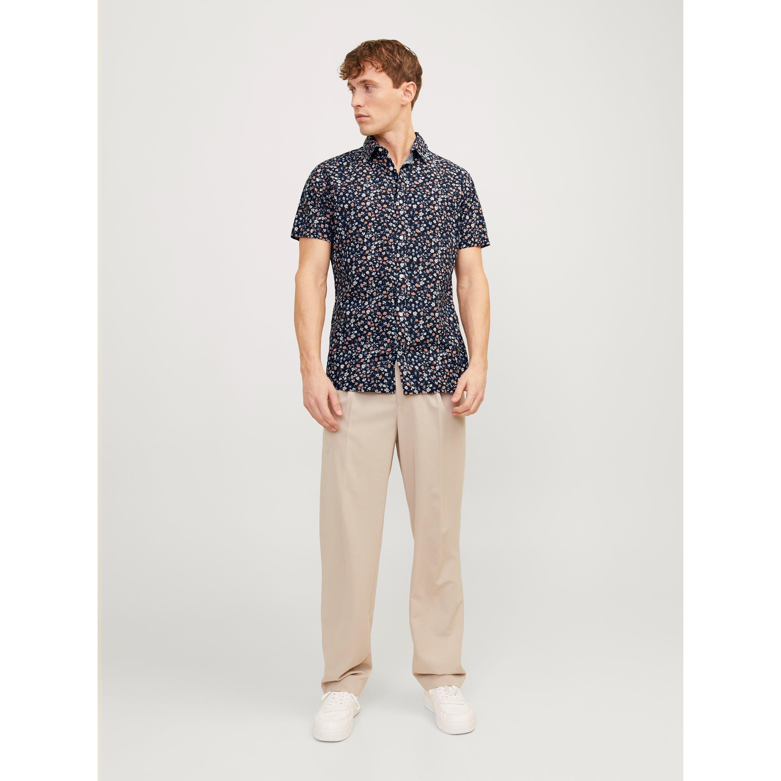 Jack and Jones JJ Floral Print Short Sleeve Shirt Mens