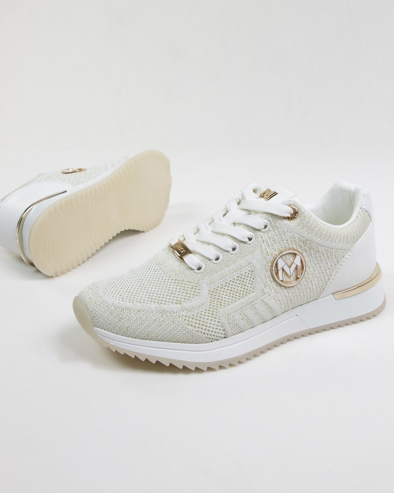 Mexx Gitte Glitter Lage sneakers  - wit