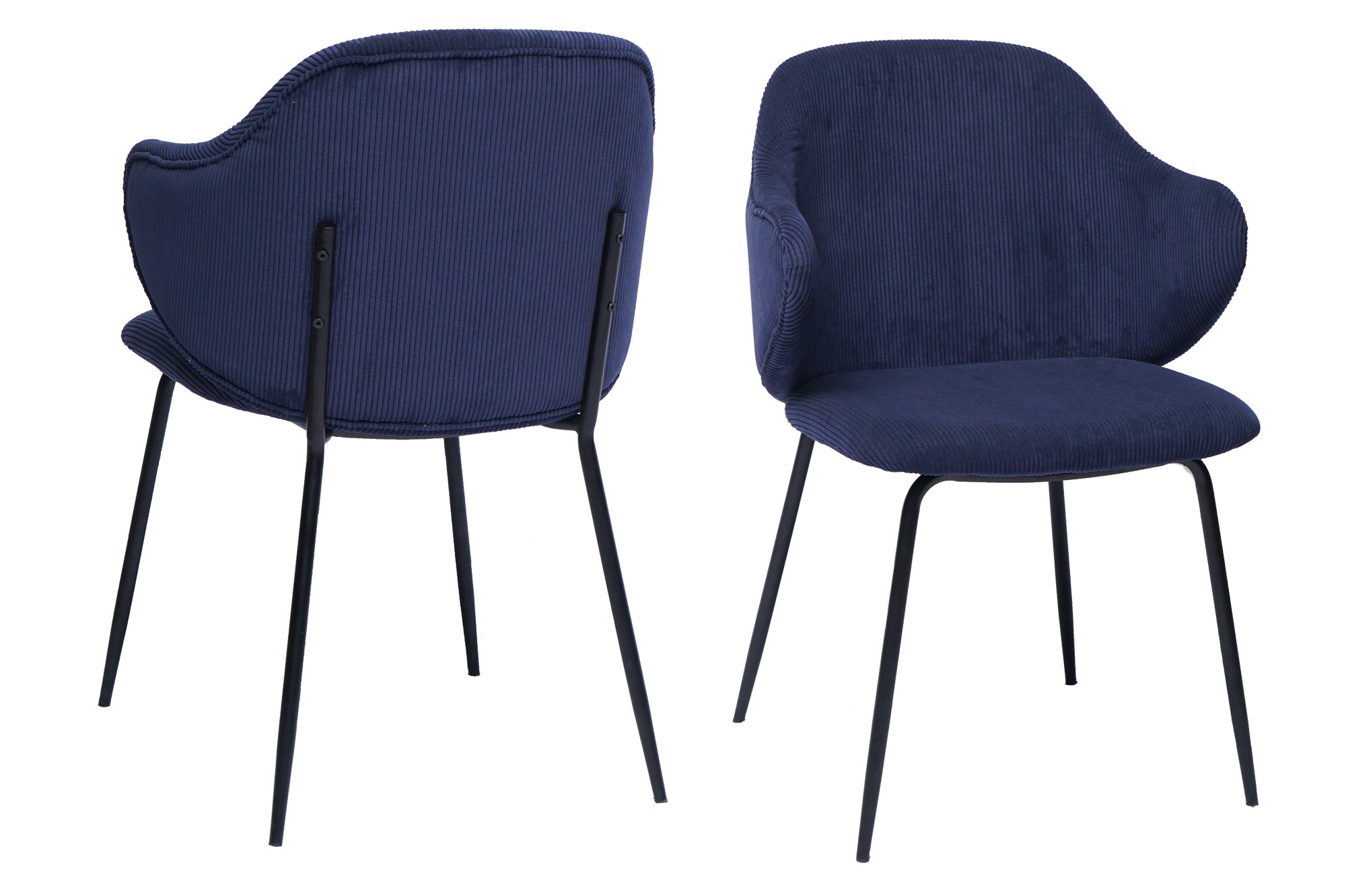 Armlehnstuhl 2er Set blau Polsterstuhl Esszimmerstuhl Wohnzimmer Stuhlset