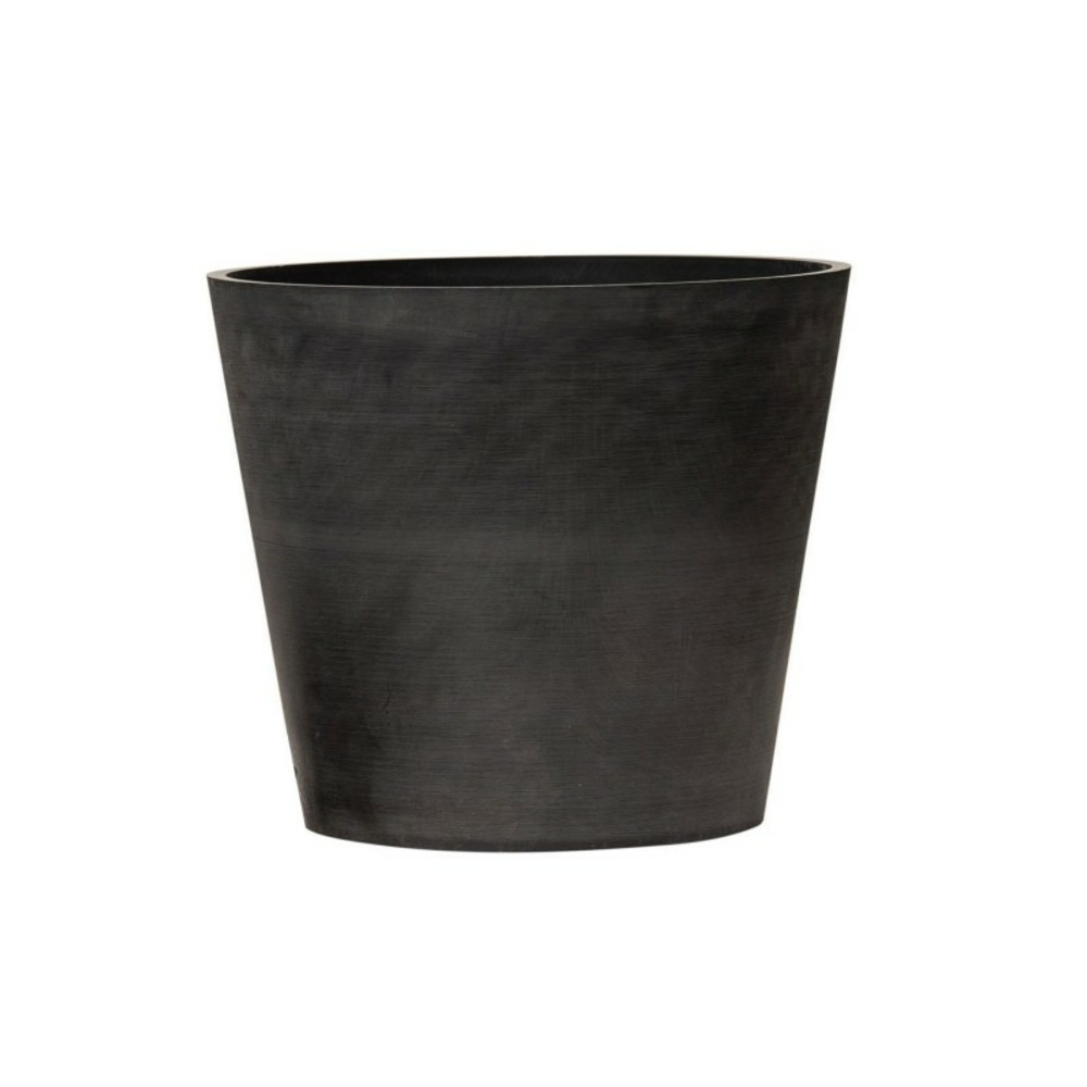 Pot de fleurs rond en plastique recyclé - noir