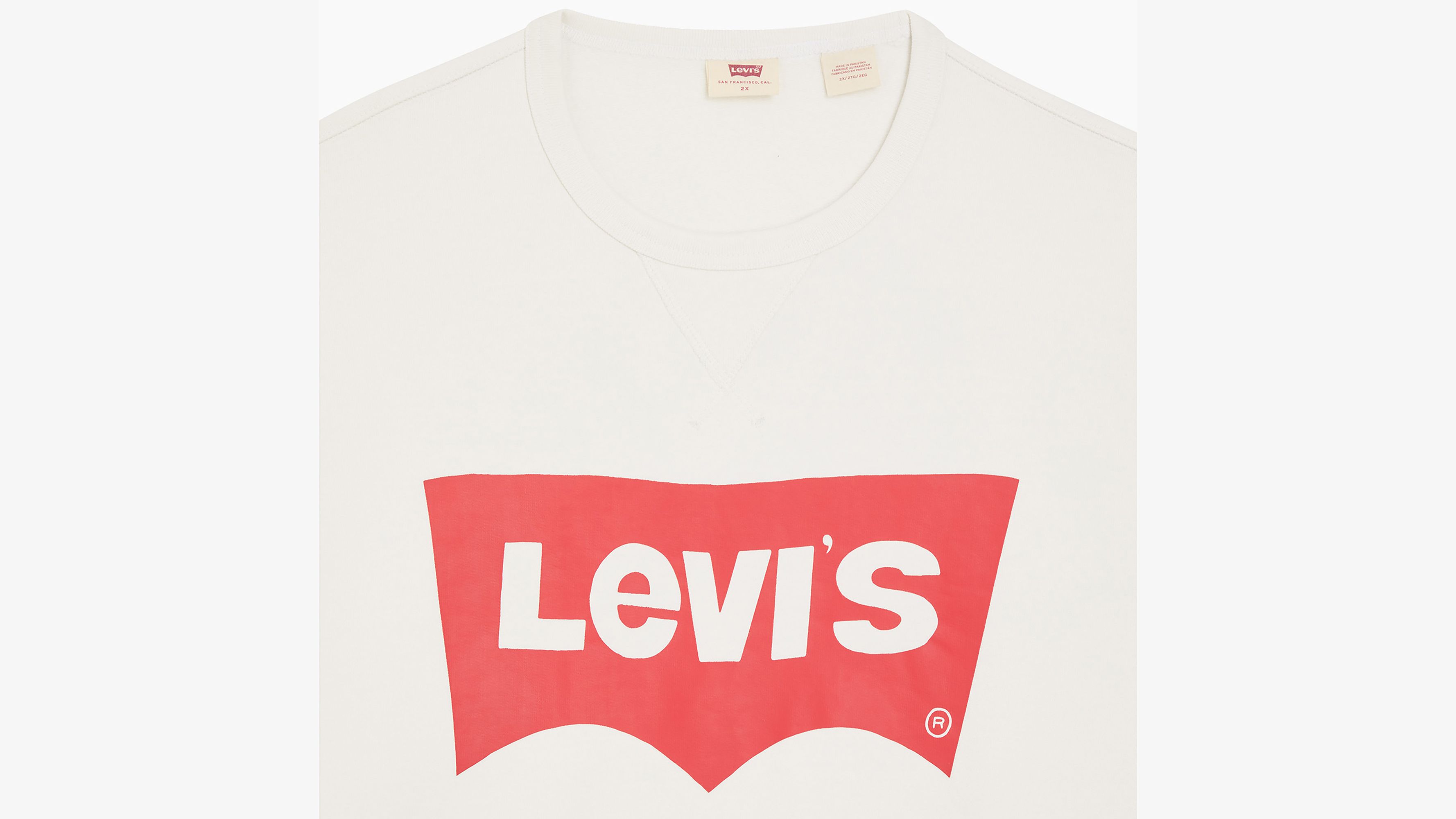 Sweat-shirt col rond graphique Signature (grandes tailles) - Plus Crew Wonky Batwing Cloud Dancer - Blanc