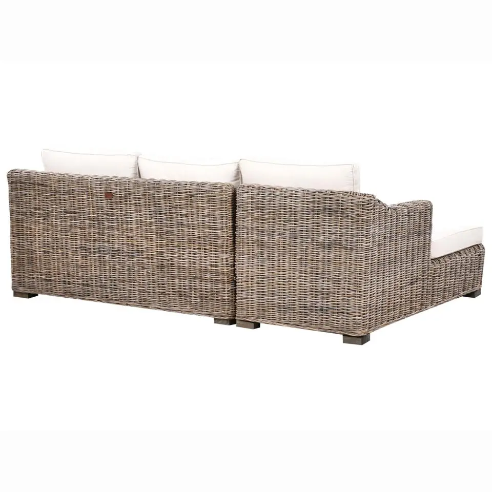 VALLETRI - Loungebank 3-zits - Grijs - Rotan