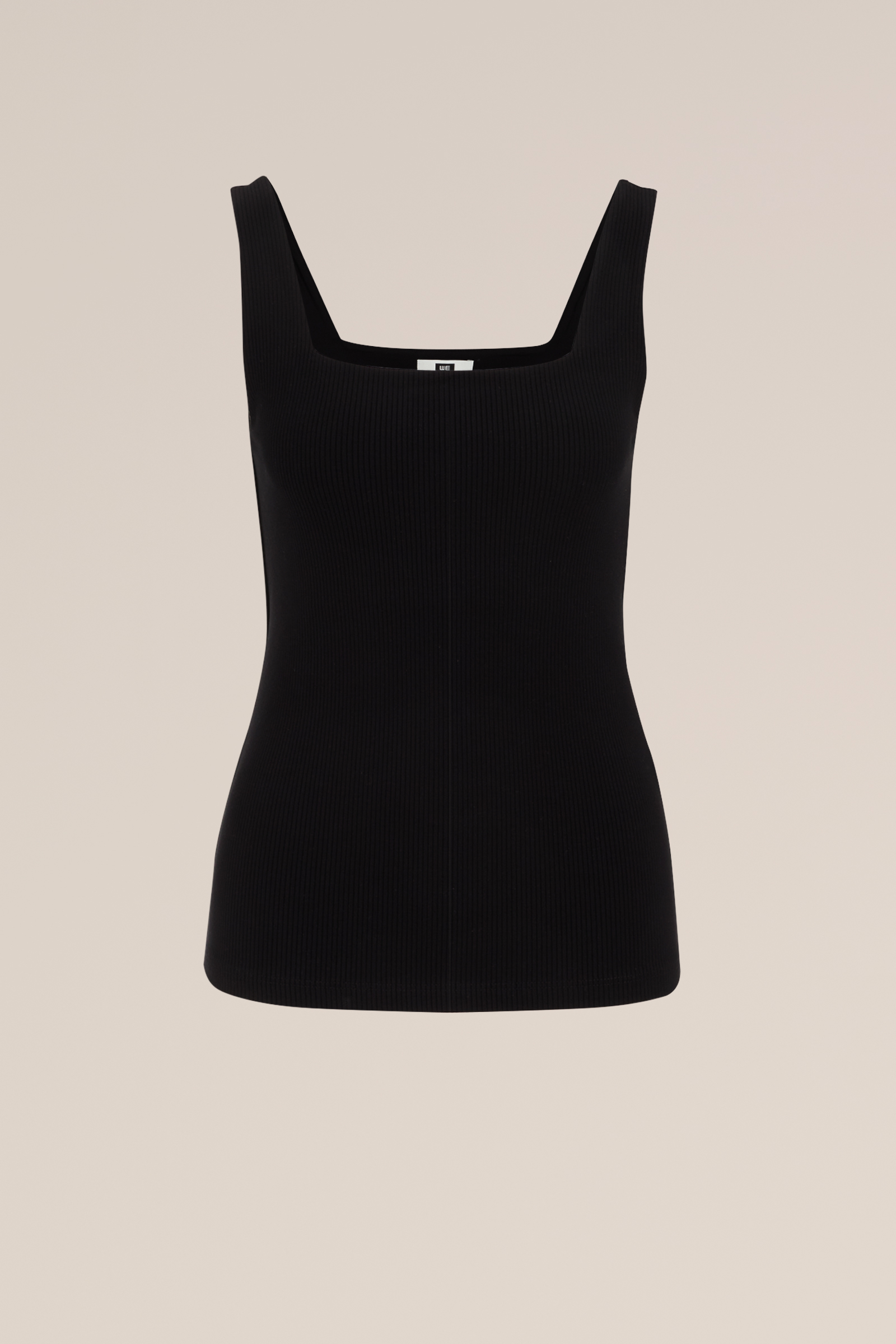 singlet van ribstof WE Fashion Zwart