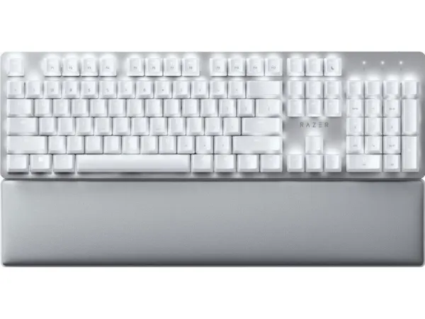 Razer Pro Type Ultra - Tastatur - bagbelyst - trådløs - USB-C, Bluetooth, 2.4 GHz - QWERTY - USA - tastkontakt: Razer Yellow