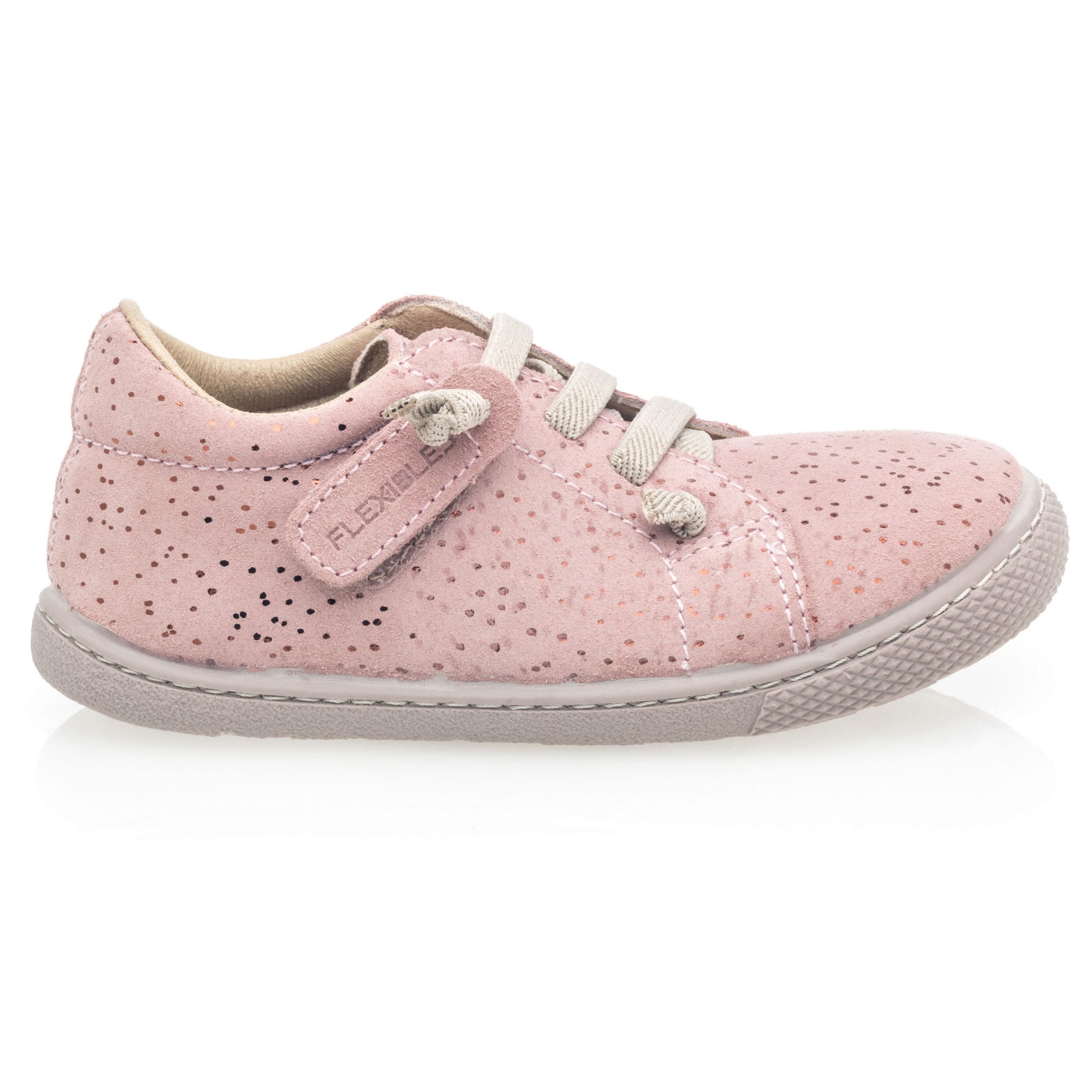 Baskets basses Fille en cuir rose