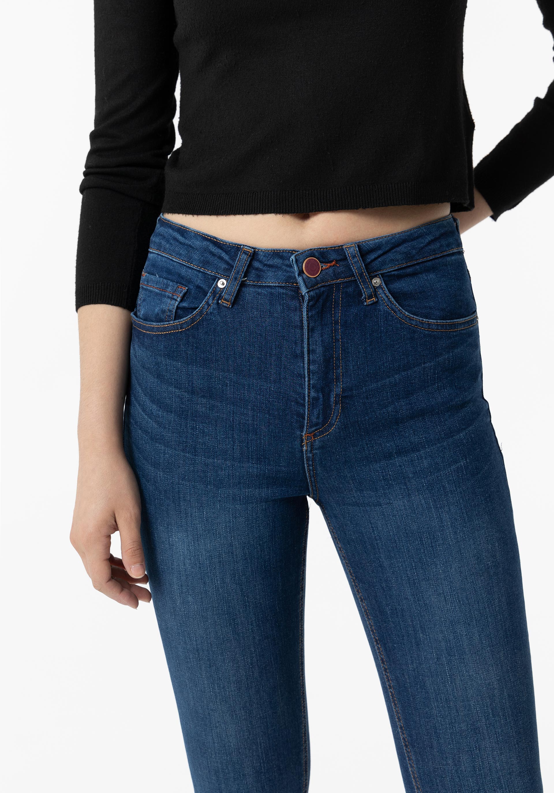 Jeans Lauren Skinny Cintura Alta