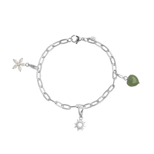 byBiehl Charms Armbånd, Silver Plated, 19,5 cm