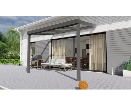 Legend terrasoverkapping met helder polycarbonaat, 300 x 200 cm, antraciet structuur
