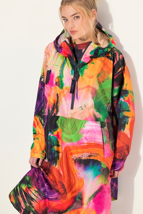 Funktions-Regencape, Unisex, Print, Kapuze