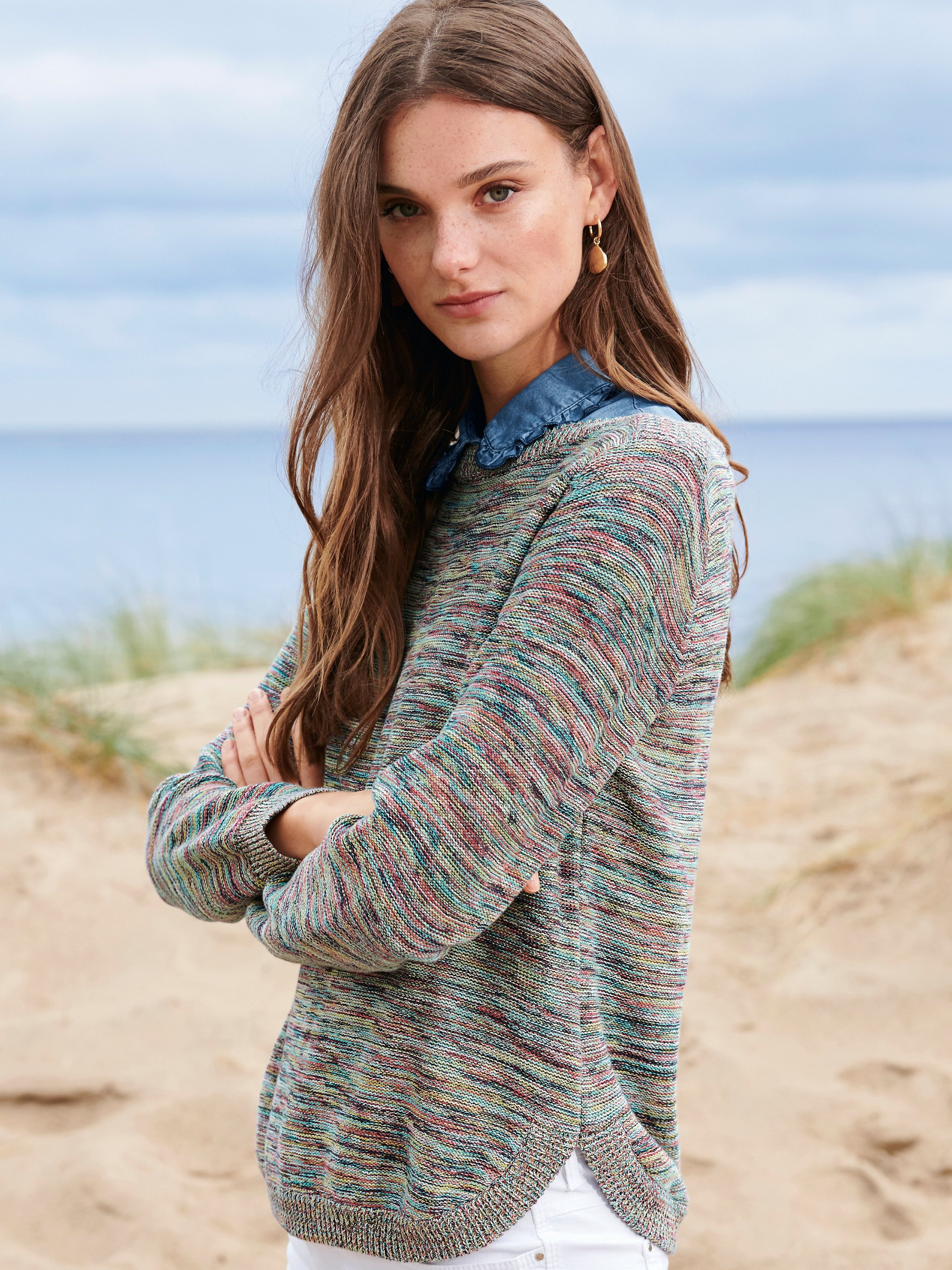 Pullover mit U-Boot-Ausschnitt