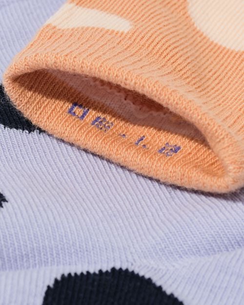 chaussettes en coton à pois - 5 paires bleu foncé