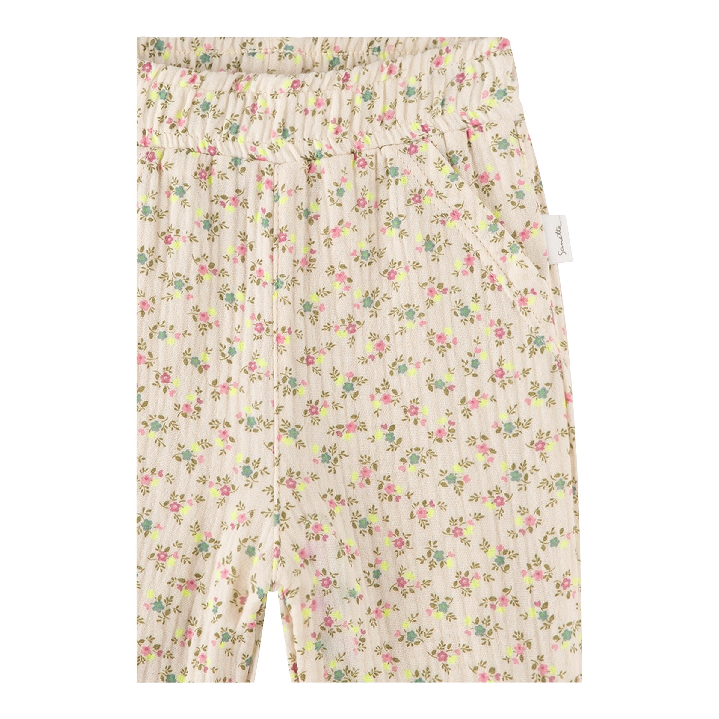 Sanetta Pure Musselin-Hose Blumen natur/bunt