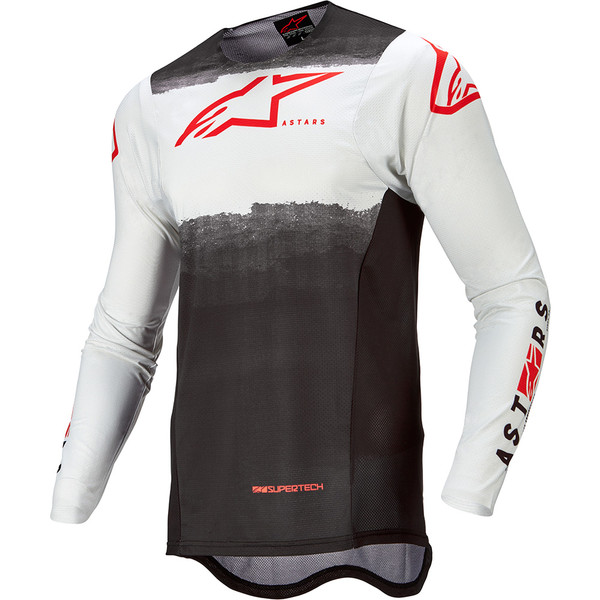Alpinestars - Maillot Supertech Foster Noir / Blanc / Rouge fluo