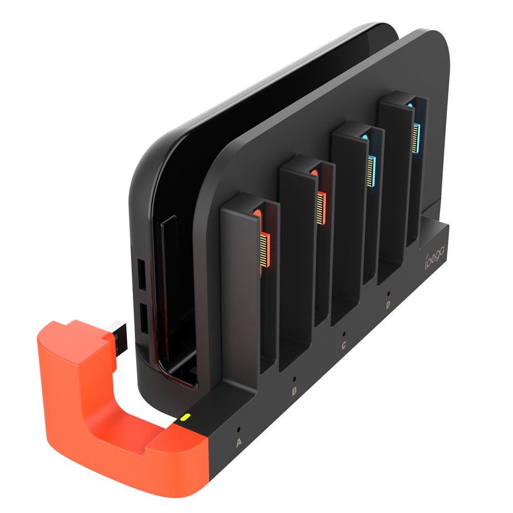 (4-fach) Ladestation Charging Dock für Nintendo Switch 2 Joy-Con Controller - Schwarz / Rot