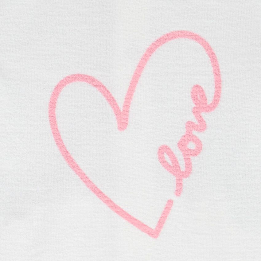 Dors-bien en velours print coeur pour bébé fille - Ecru