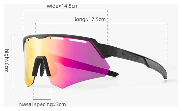 Lunettes de cyclisme anti-vent de protection avec 4 lentilles - bleu