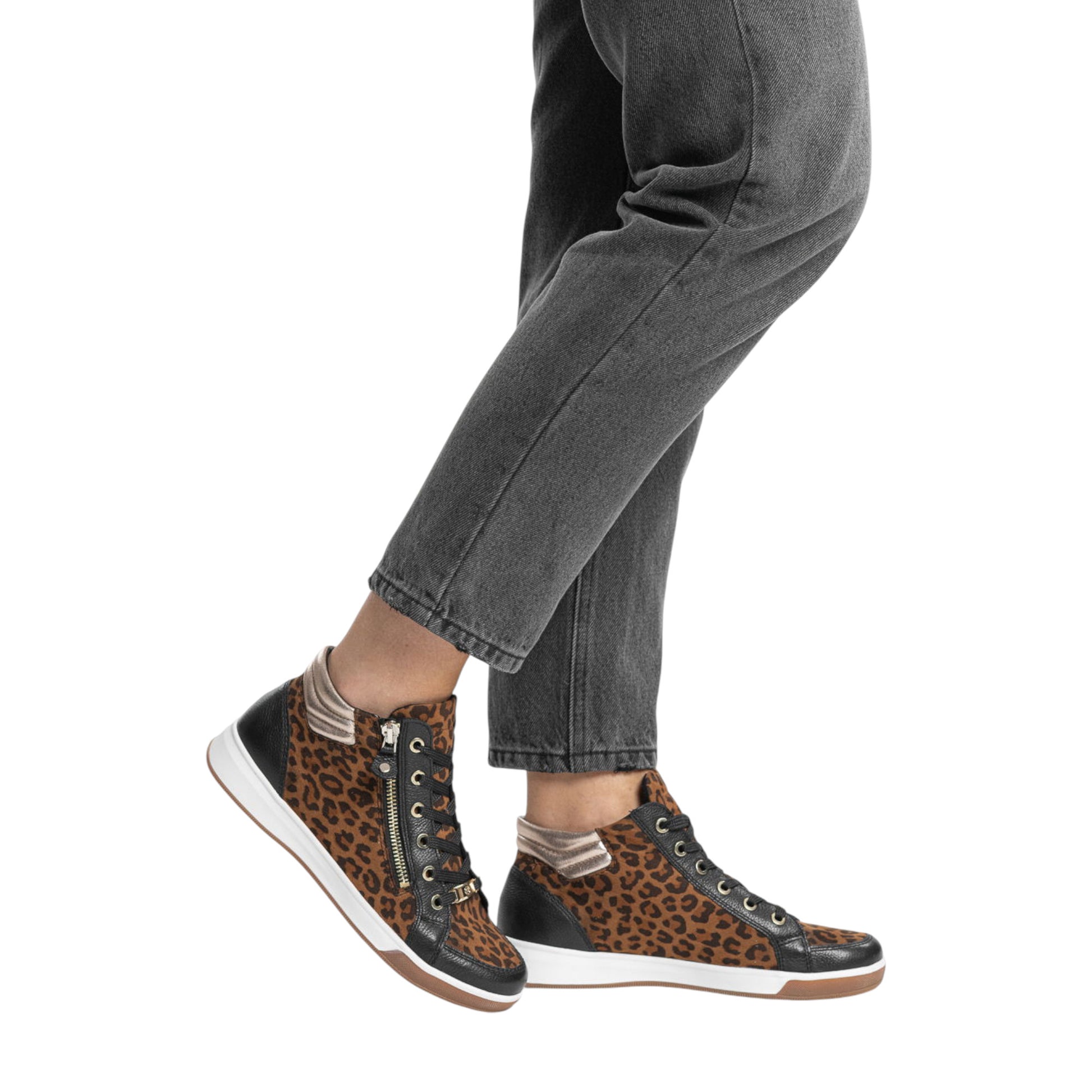 Rom sneakers, kvinder, sort leo