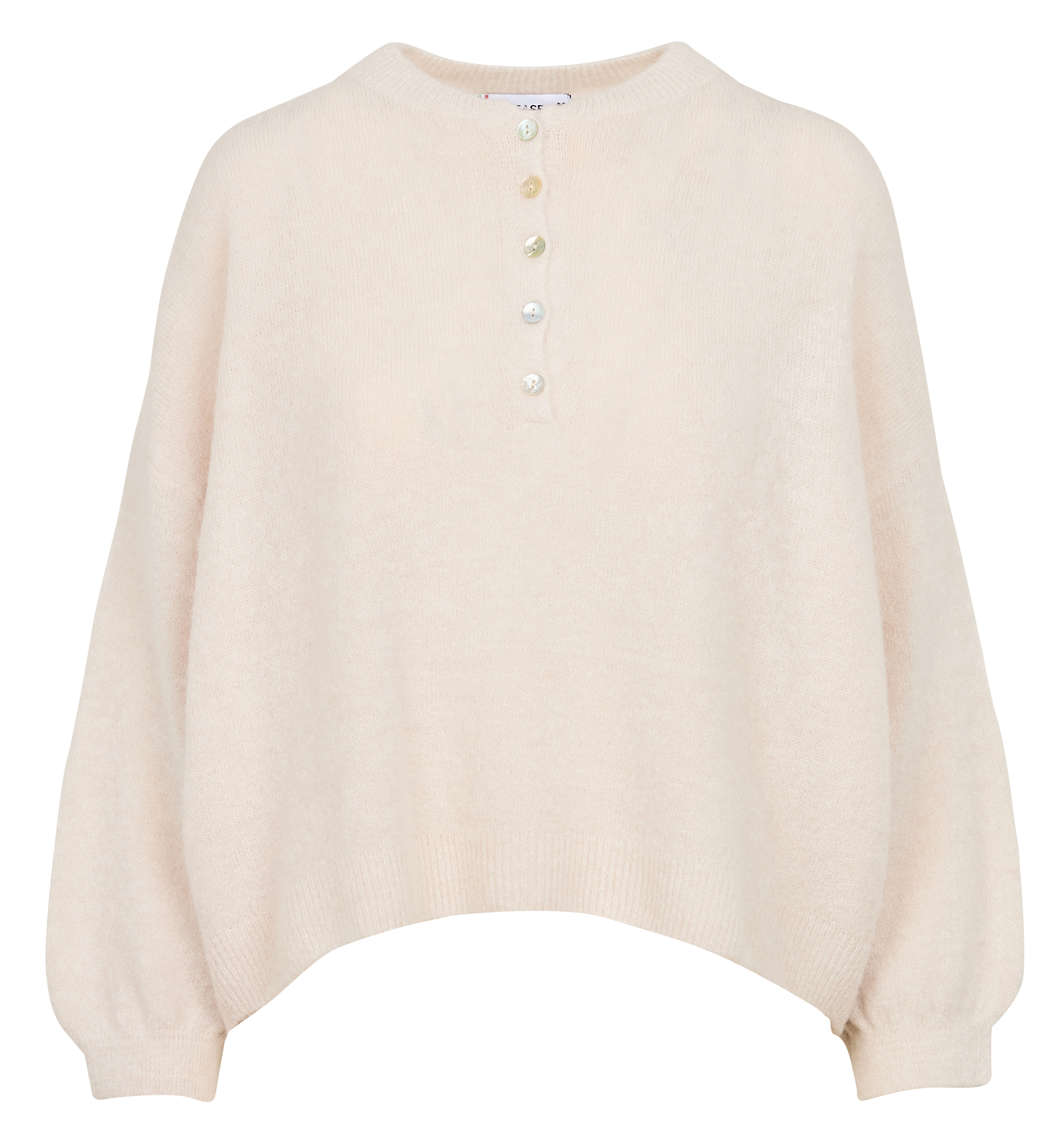Pull col rond en laine mélangée | Blanc