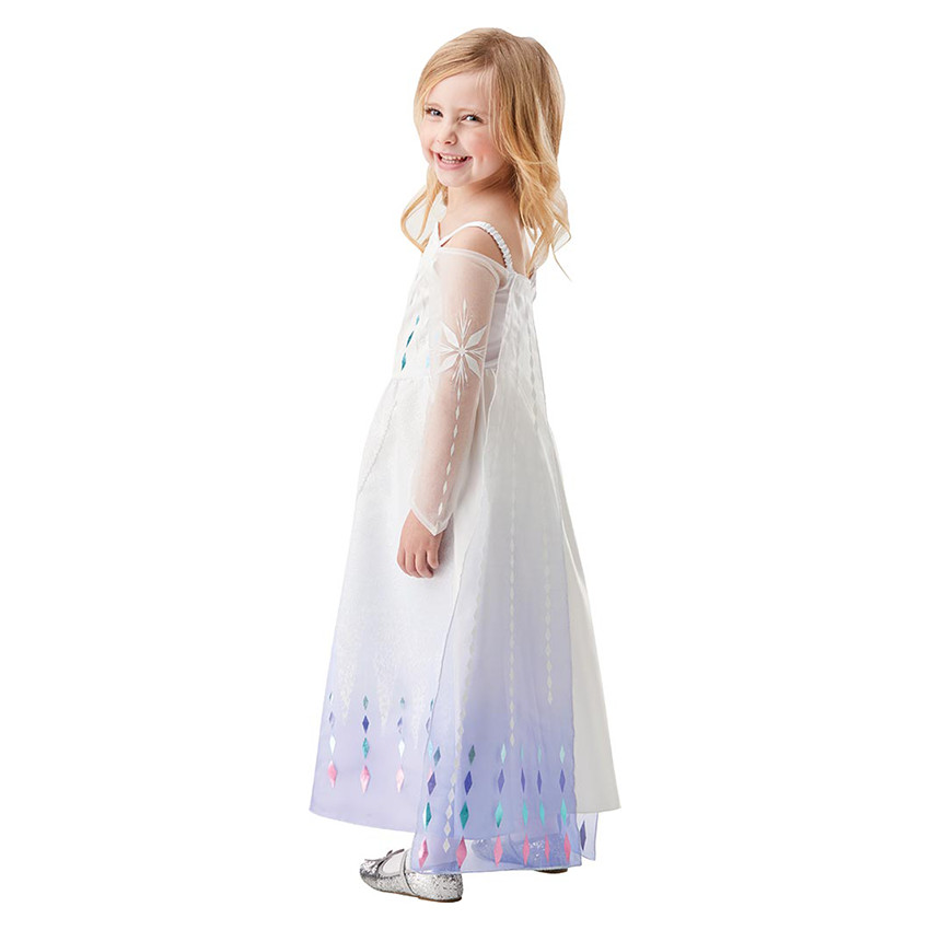 Déguisement Robe d'Elsa Reine des neiges à motifs taille 3-4 ans