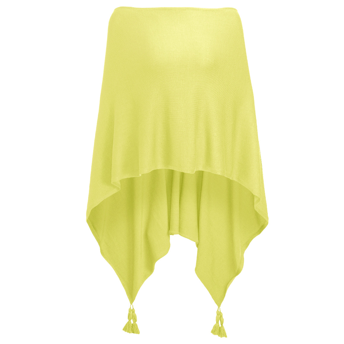 Gina Benotti Damen Poncho mit Tasseln hellgrün