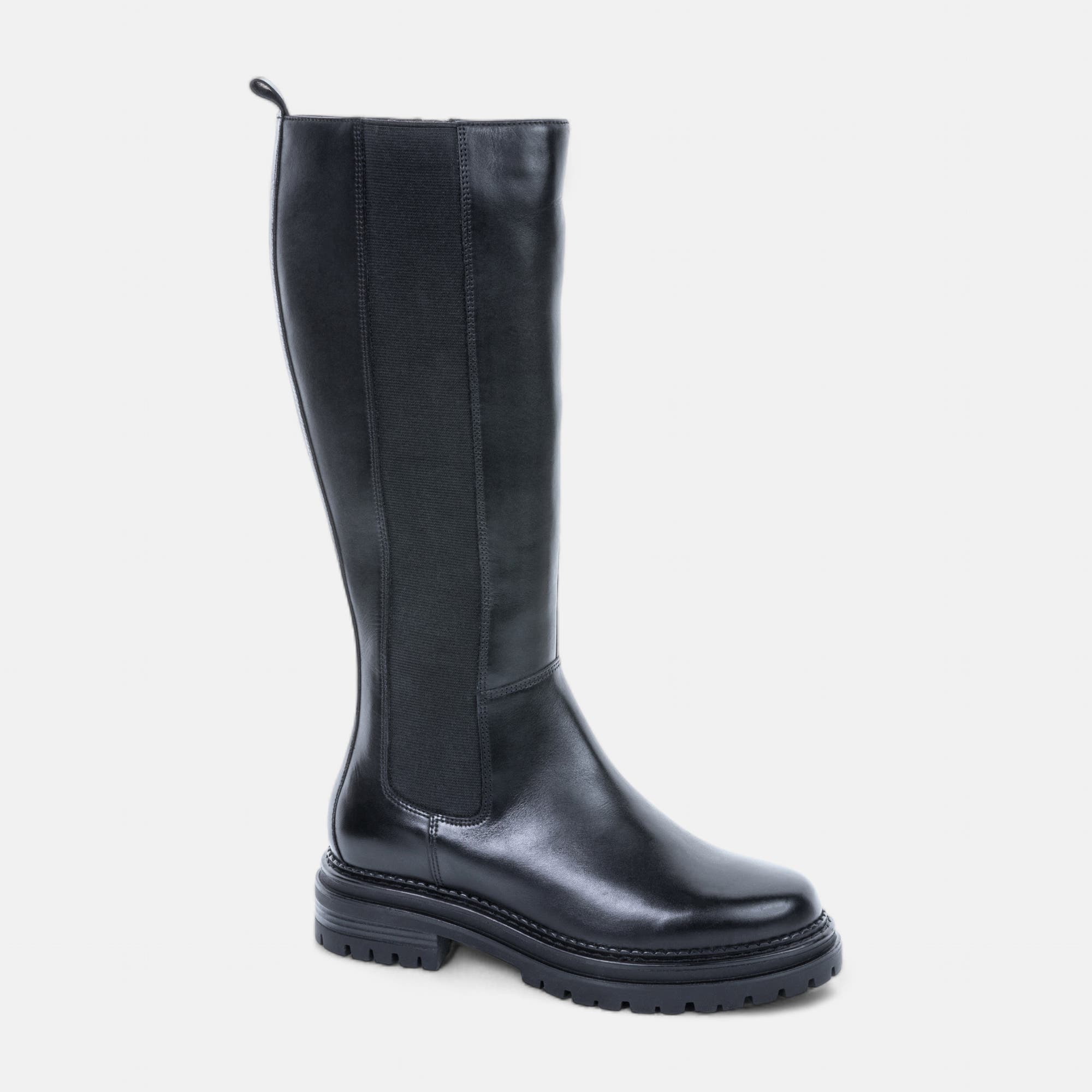 Bottes Femme en cuir noir