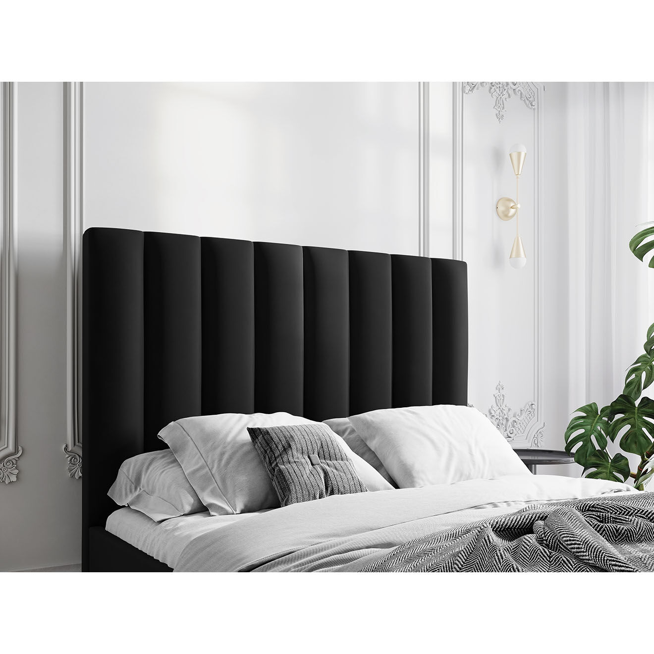CXL by Christian Lacroix Tête de lit Camargue velours noire - 180x120 cm