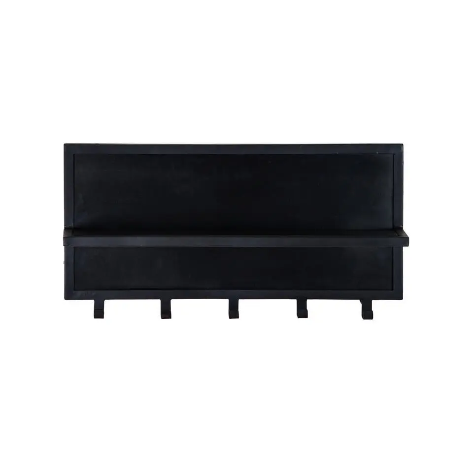Kapstok Mangohout Zwart - 17x70x32cm - Kapstok Brix Caro