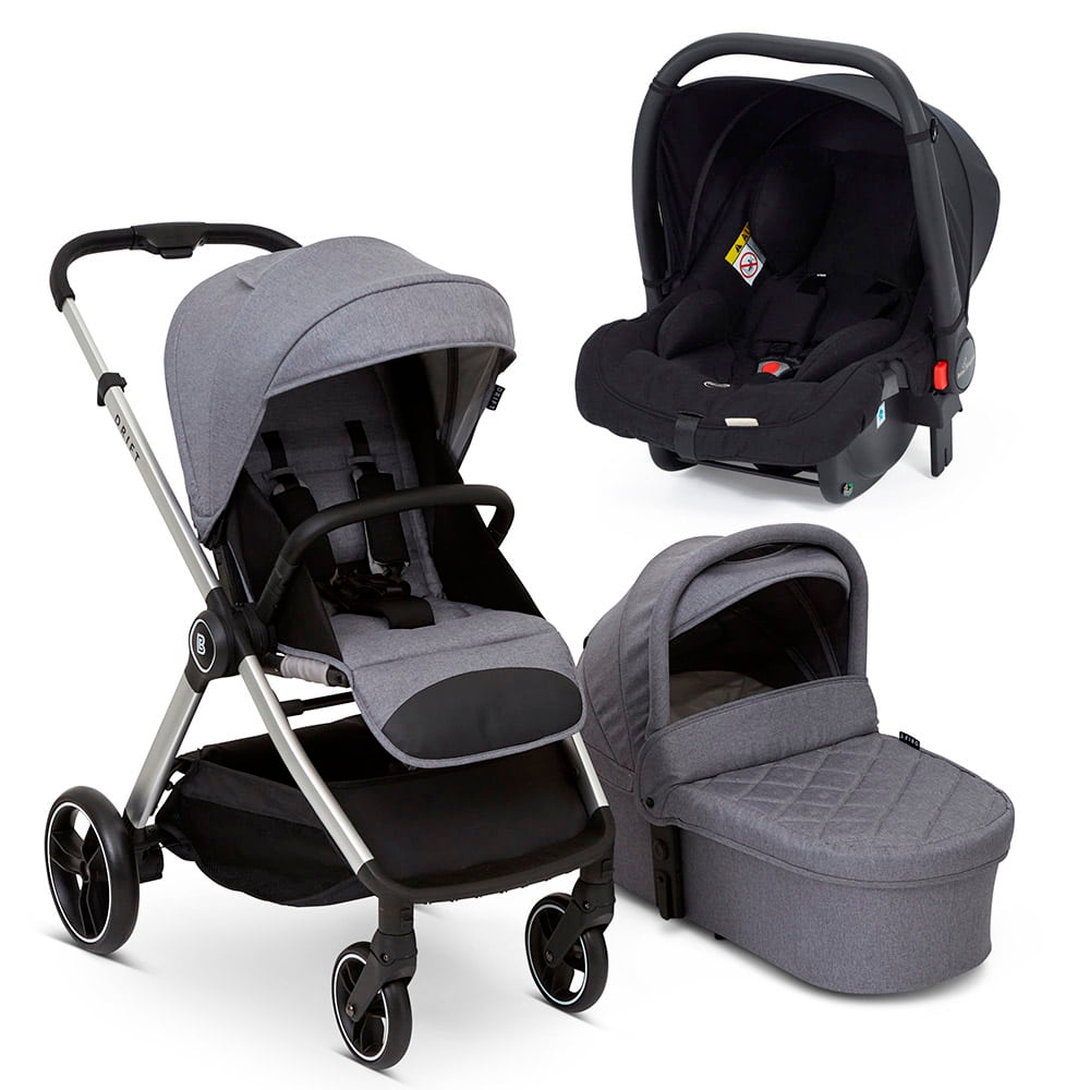 Drift by Baby Elegance 3-in-1 Reisesystem Silber, Autositz & Basis-Set