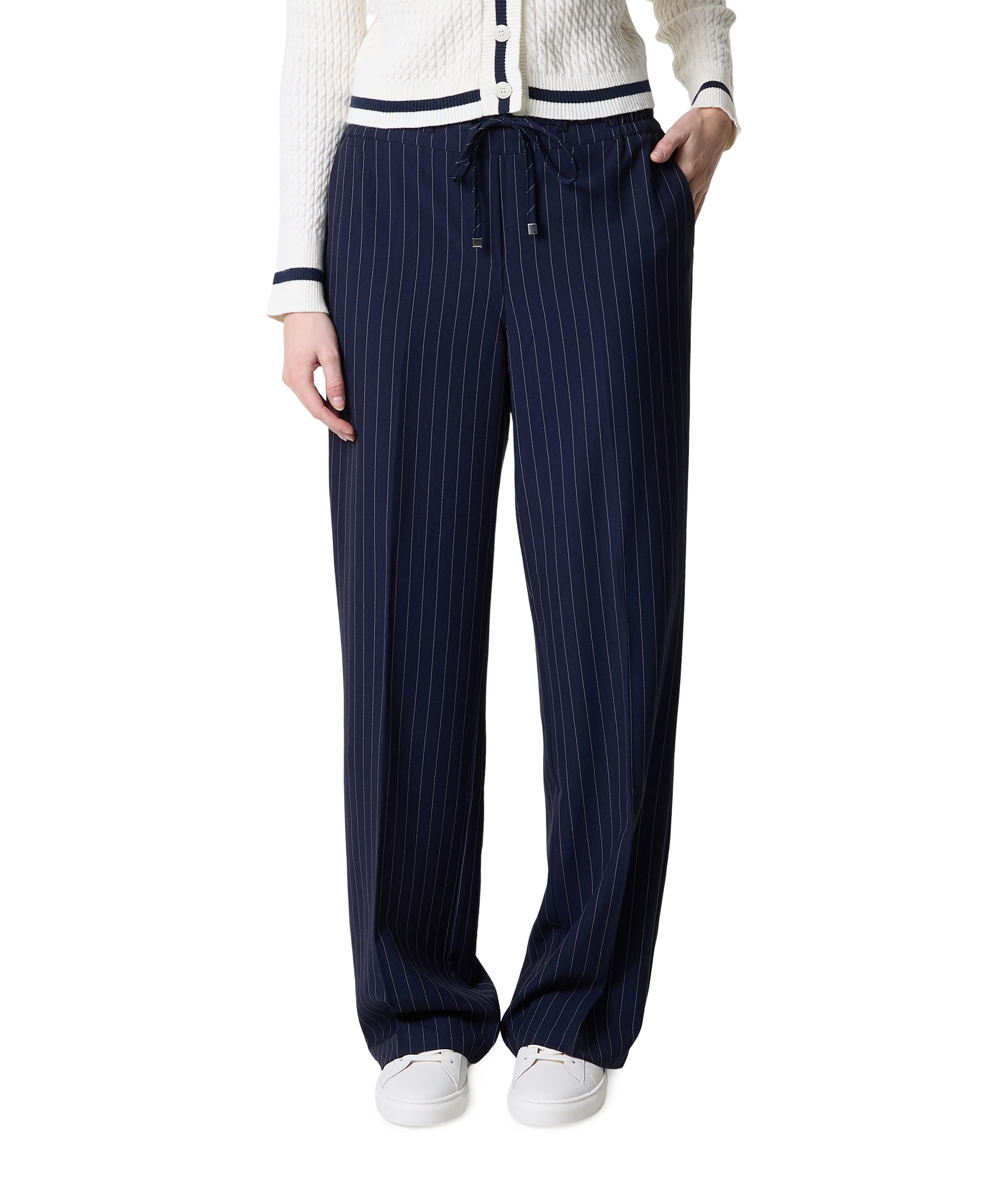 Red Button Claudette Palazzo Pinstripe dames broek blauw