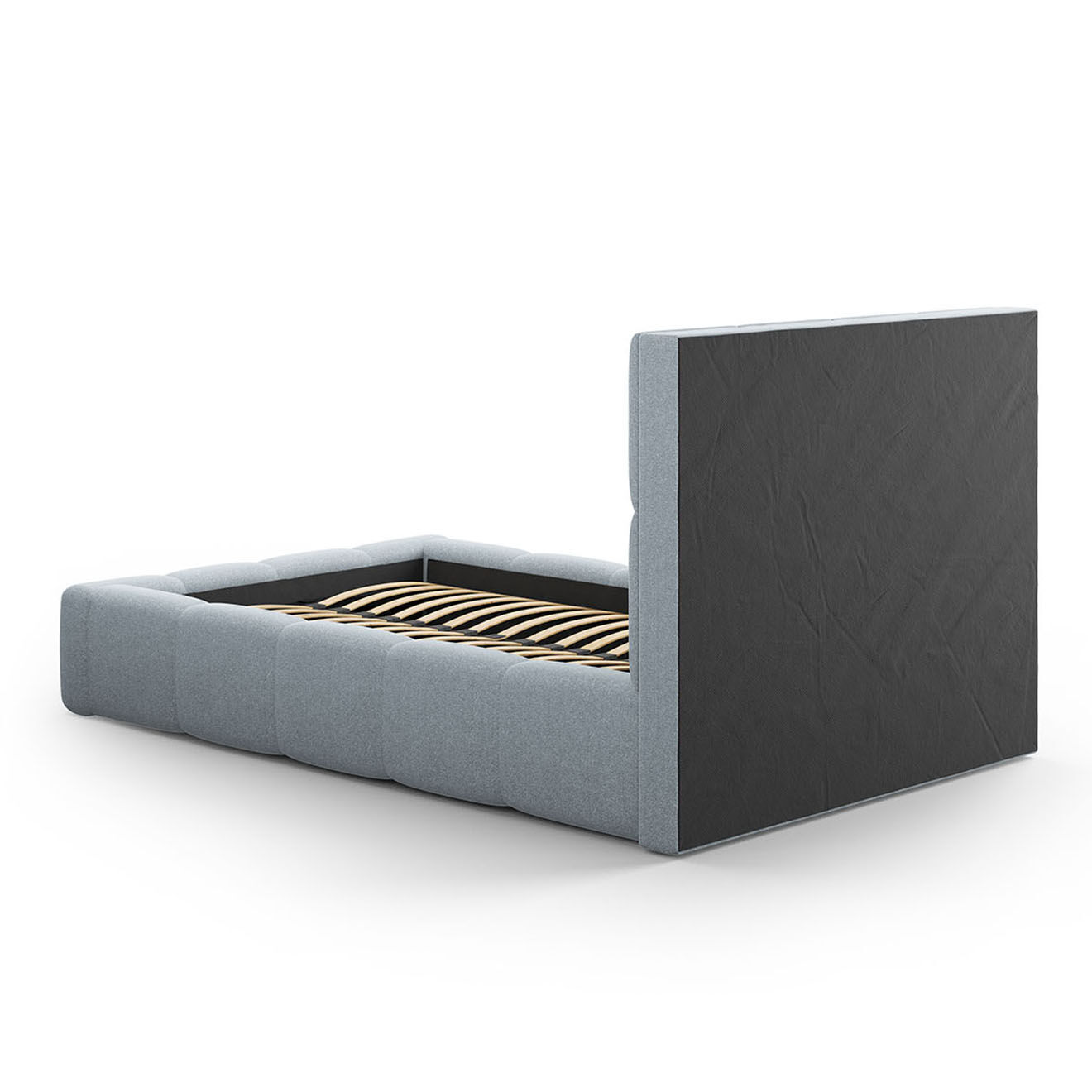 Maison Héritage Lit avec coffre de rangement Isa bleu clair - 230x185x125 cm
