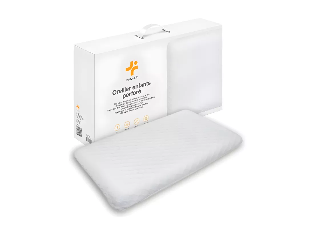 Oreiller Enfant Respirant en Tissu de Bambou 50x30x5,5 INPHYSIO