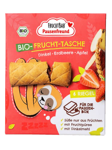 FruchtBar BIO-Frucht-Tasche, Dinkel, Erdbeere, Apfel