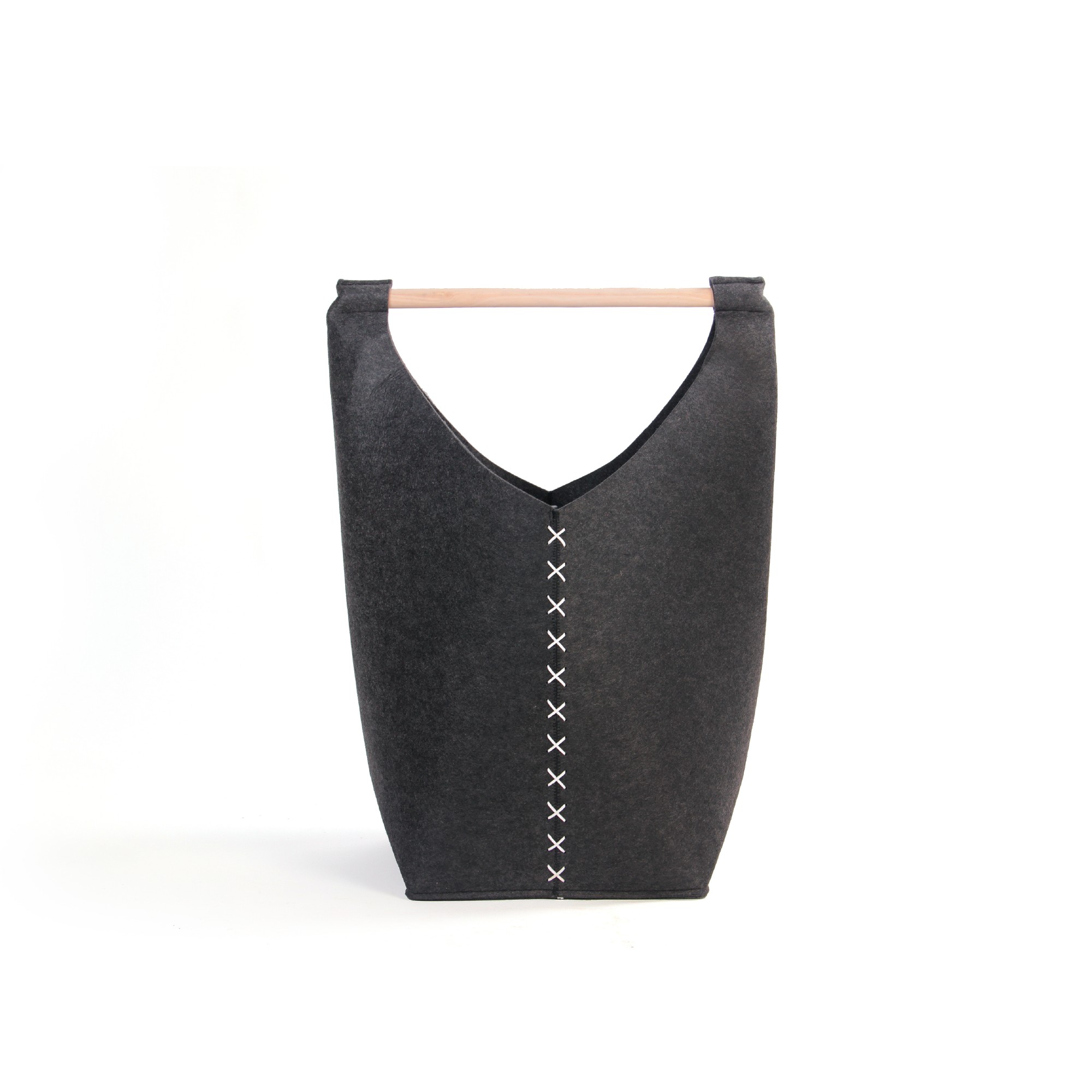 Korb 'Tibot' S, anthrazit, T 25 cm, B 45 cm, H 56 cm von fischer's lagerhaus
