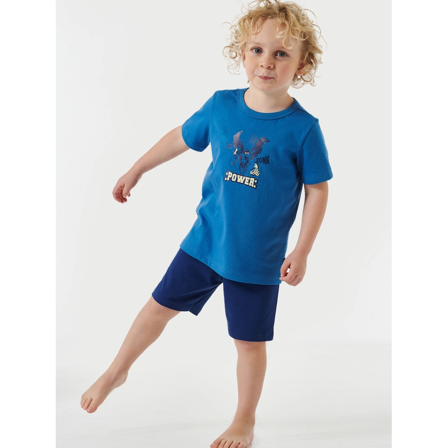 Schiesser Pyjama Natural Love Organic Cotton blau