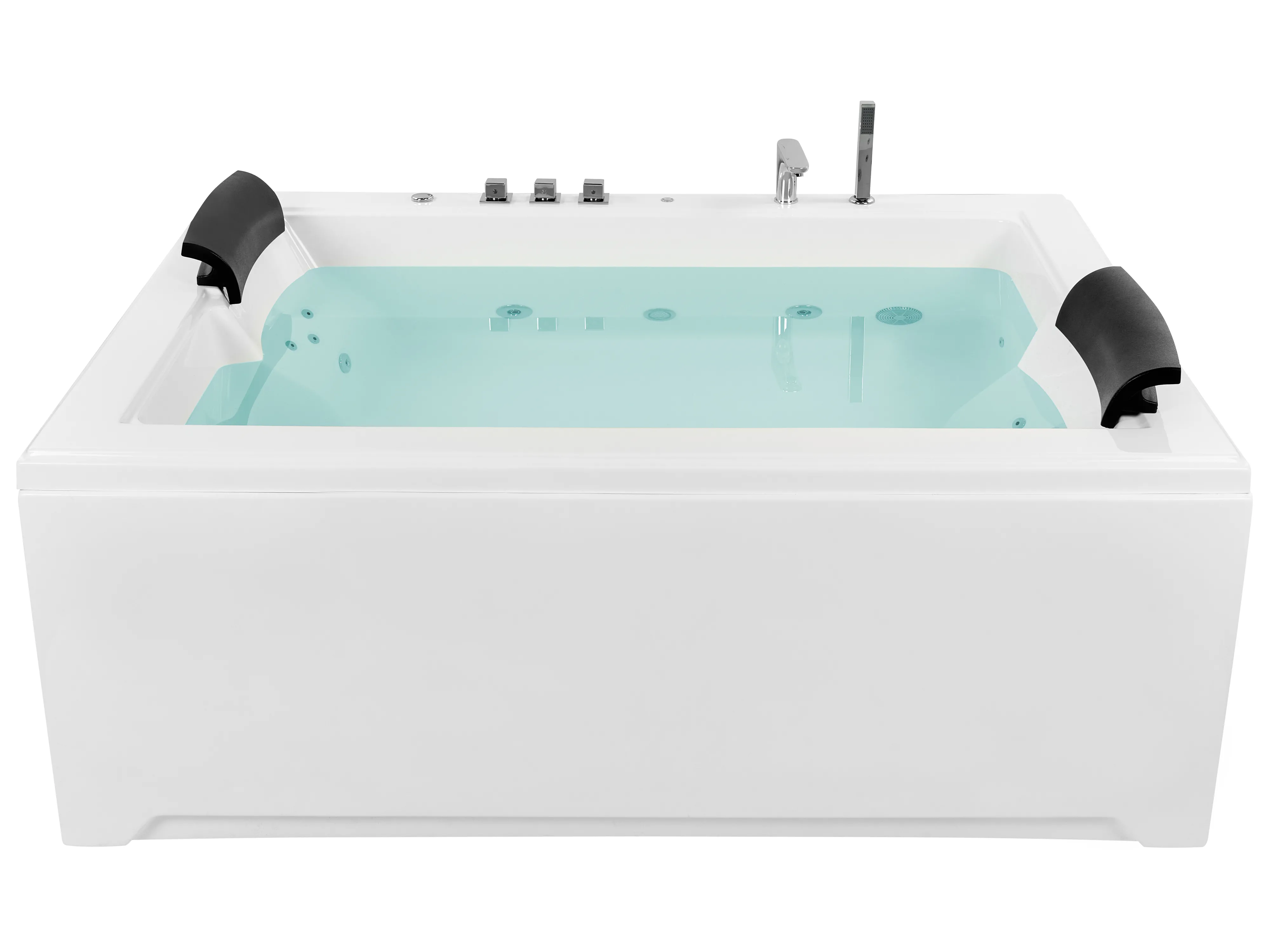 Hoek bubbelbad met LED SALAMANCA 183 x 142 cm Wit