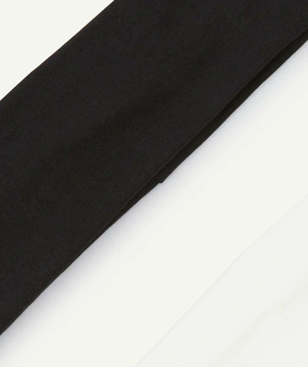lot de 2 bandeaux fille noir et blanc