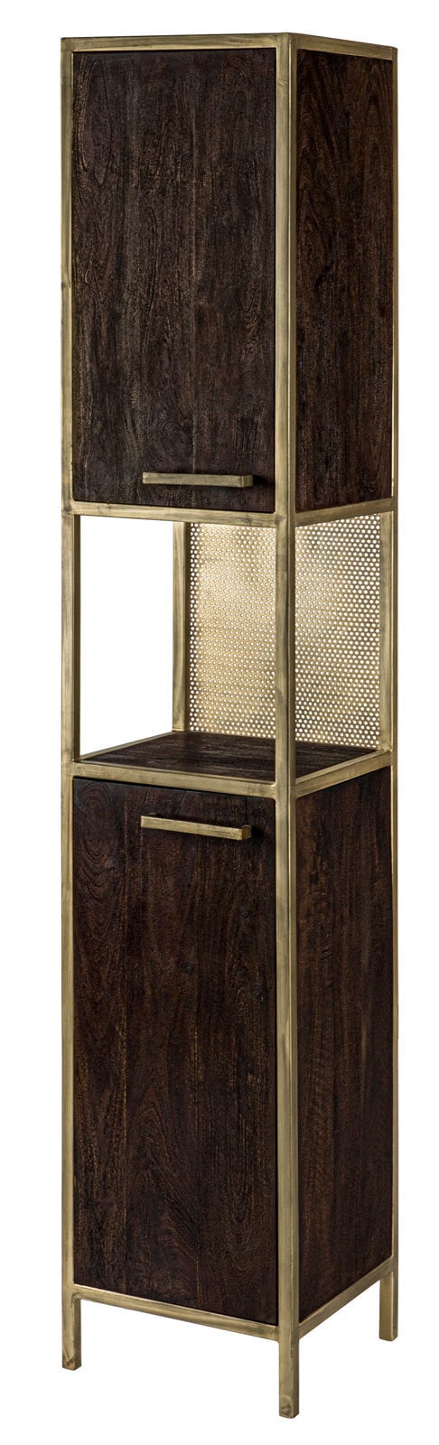 Hochschrank GOLDEN BATH 34,5 x 190 cm Braun/ Goldfarbig