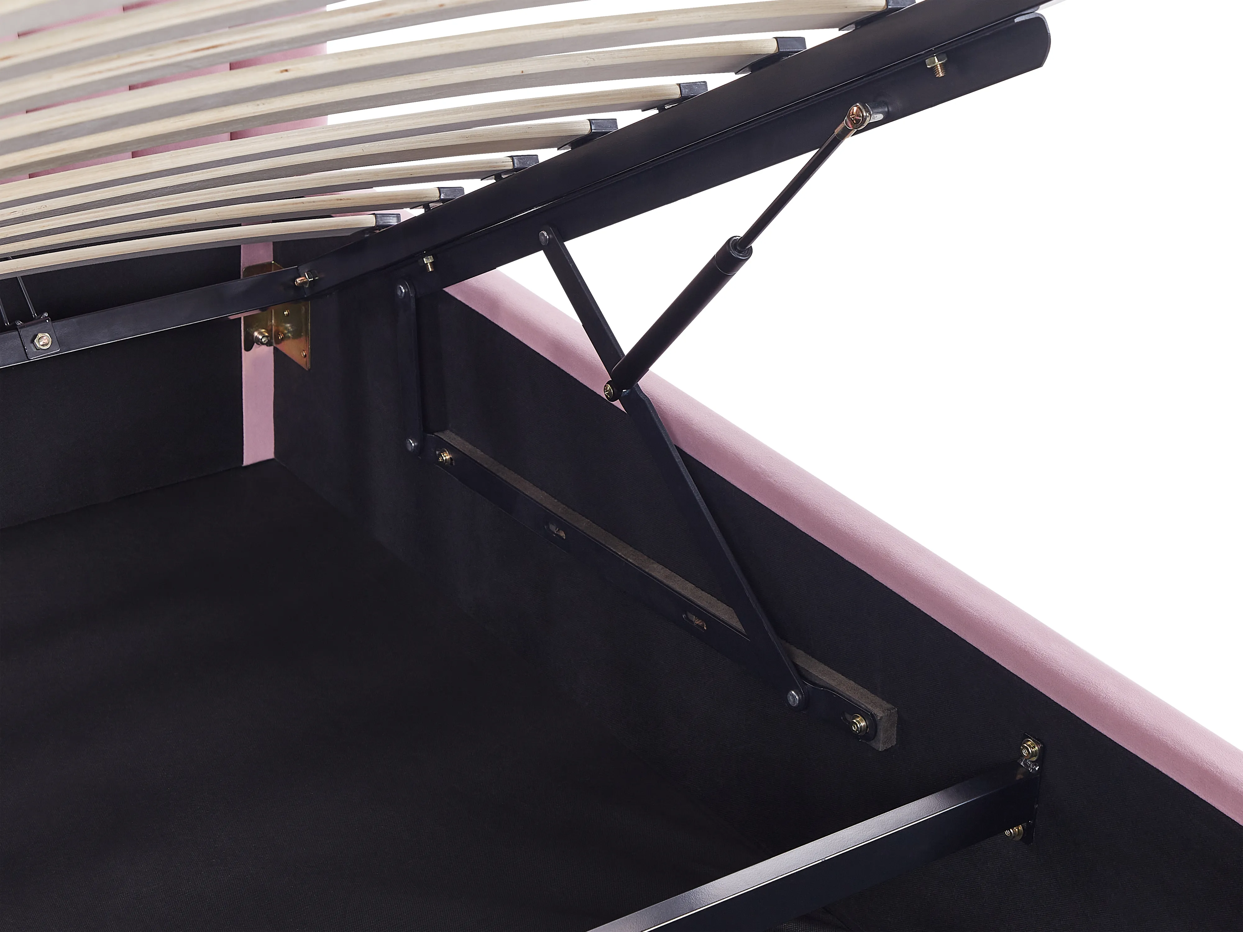 Kinderbed met opbergruimte Fluweel ANET 90 x 200 cm Roze