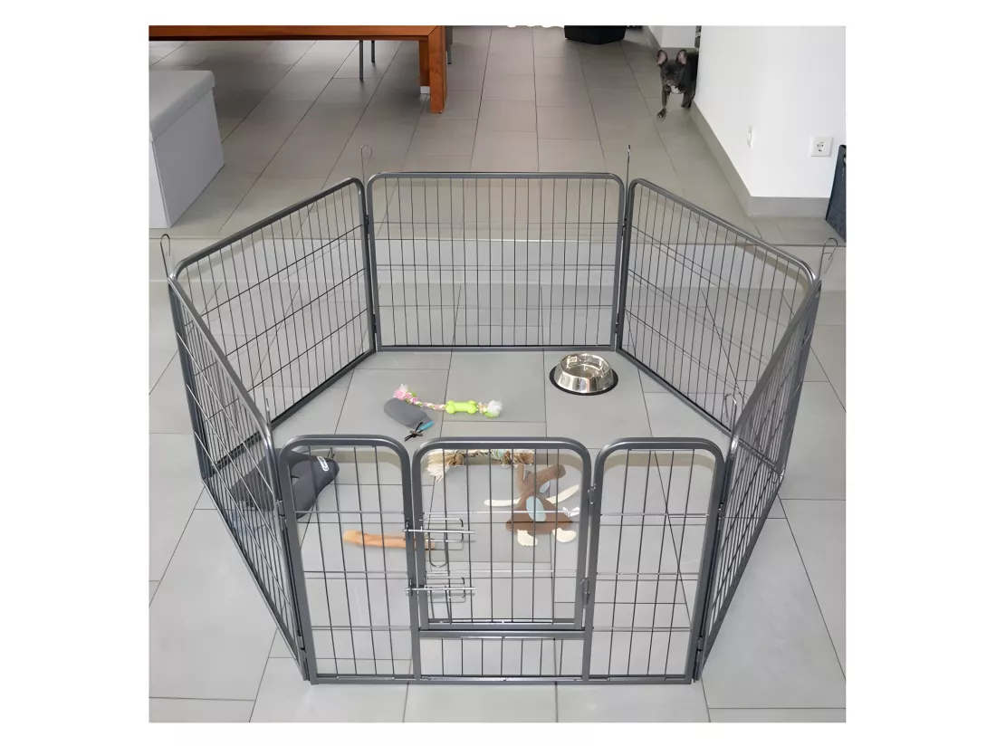 Parc enclos pour chiens grillage cage clôture intérieur et extérieur Hauteur 100cm modèle Dog run « L 482 »