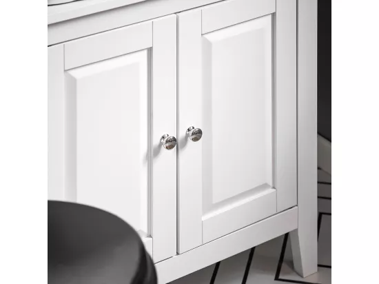 Meuble Sous-Lavabo Dessous de lavabo ou Evier 2 étages et 2 portes -Blanc, FRG202-W