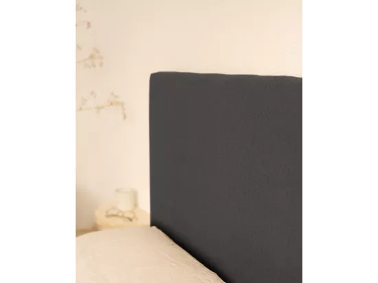 Tête de lit en coton gris anthracite 180x80cm - OSLO - DECOWOOD