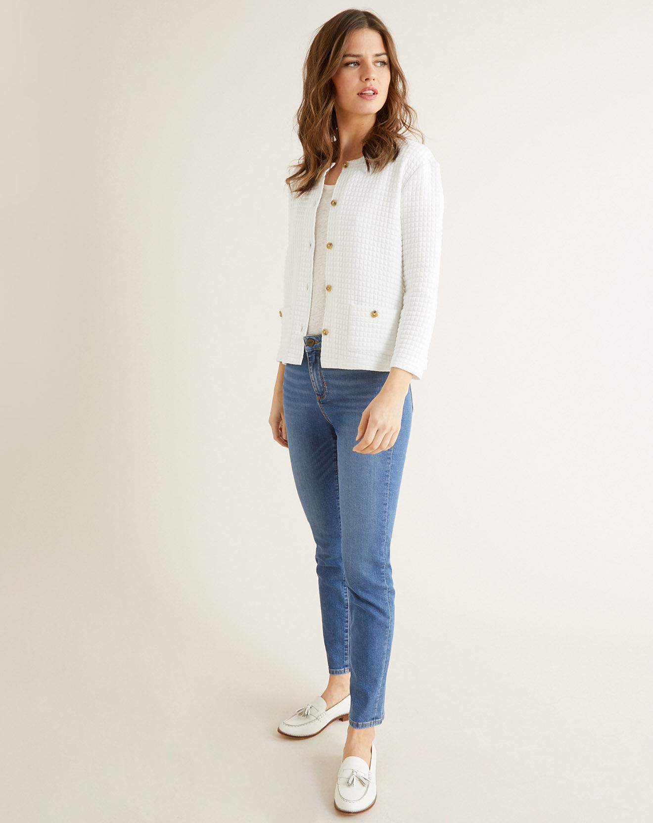 Cyrillus Veste en Molleton blanc/gris