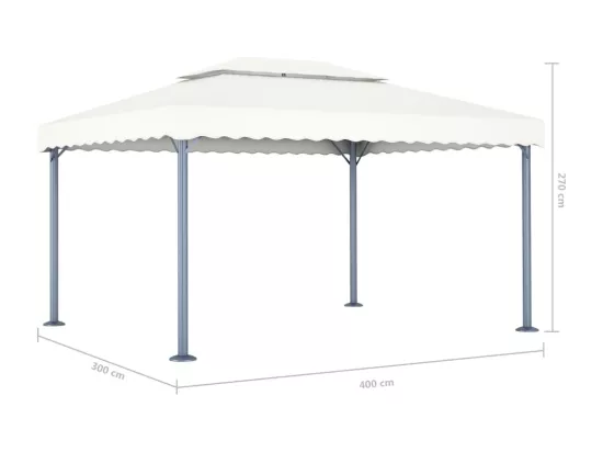 Tonnelle 400x300 cm Crème Aluminium