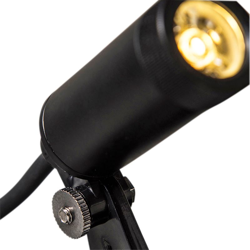 Set van 4 prikspots zwart incl. LED IP68 - Garly