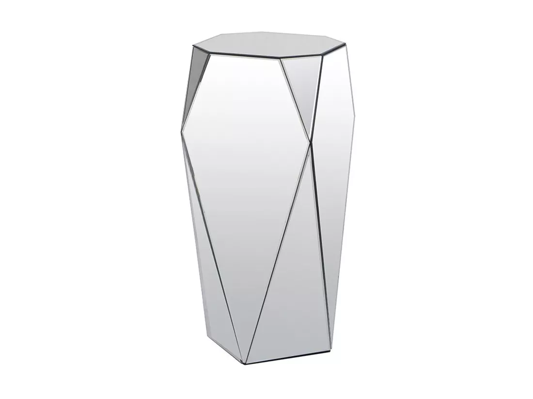 Table d'appoint en MDF et miroir - Coloris : Argent - SIGRID de Pascal MORABITO