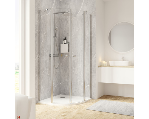 Ronde douche SCHULTE Garant 2.0 90 x 90 cm profielkleur chroom helder glas