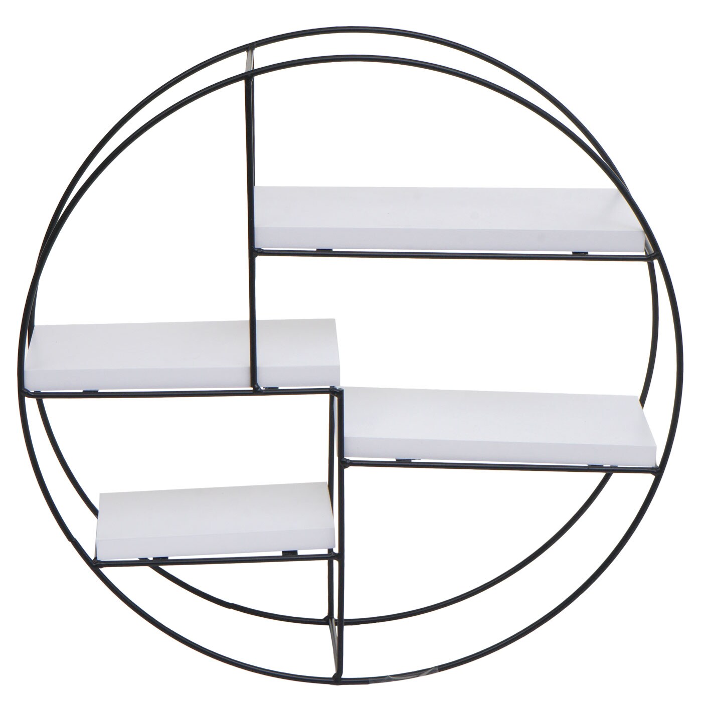 Wandregal MCW-K76, Hängeregal Schweberegal Regal, 4 Regalböden Metall Massiv-Holz Industrial 45x45x11cm ~ weiß