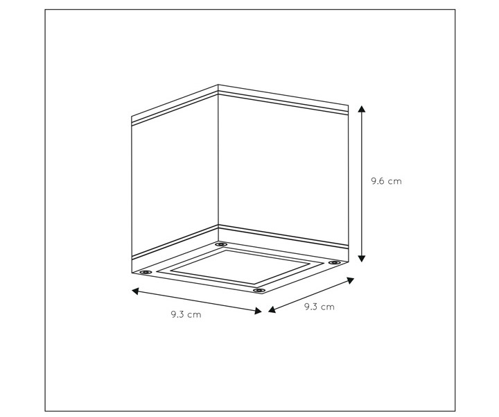Lucide Aven plafondlamp 50W vierkant zwart